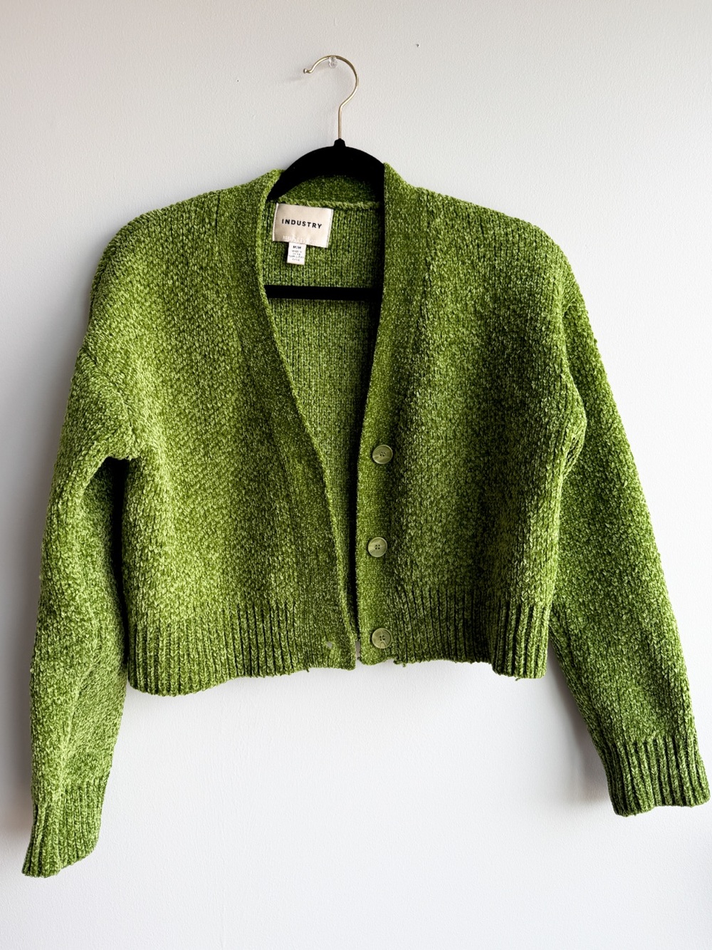 INDUSTRY REPUBLIC Green Cropped Cardigan
